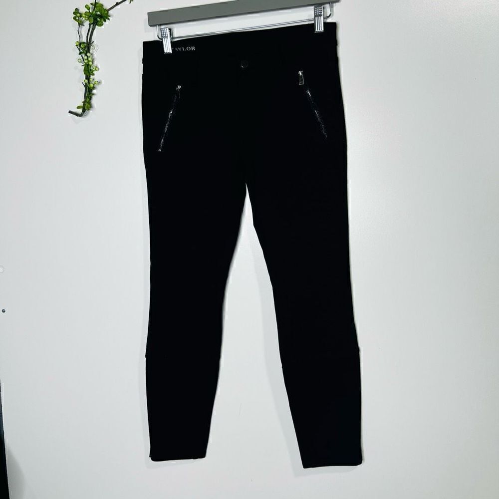 Ann Taylor Women's Black Ankle Zip Moto Skinny Pants Size 6